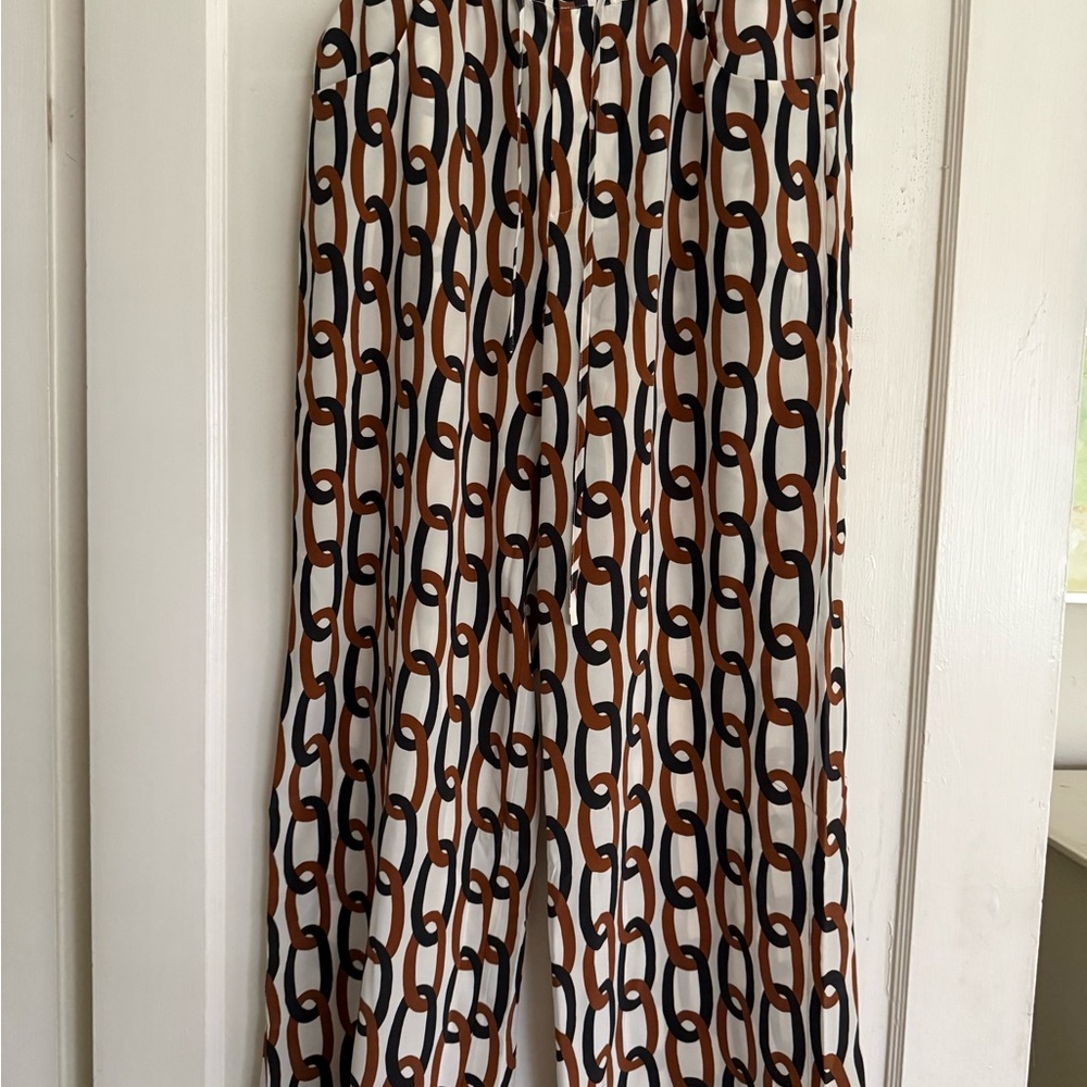 Banana Republic silk Chain Pattern Trousers